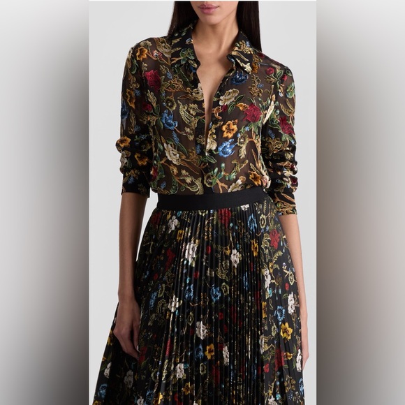 Alice + Olivia Tops - Alice + Olivia Tapestry Trails Willa Placket Top